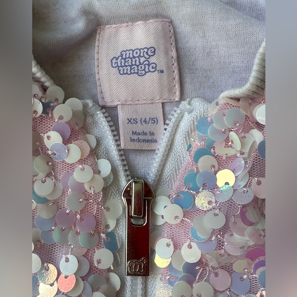 More Than Magic Girls' Sequin Bomber Jacket size XS 4/5 - Picture 4 of 10